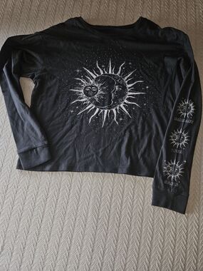 Grayson Threads Black Long Sleeve Sun & Moon Graphic Tee